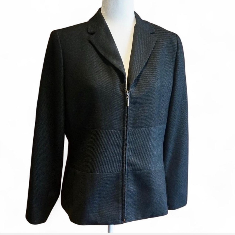 💚 VINTAGE ALFANI Black Striped Blazer Jacket (14P)
